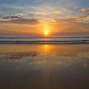 Coucher de soleil sur la plage de Lacanau-Océan